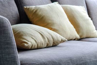 Pillows on sofa at home