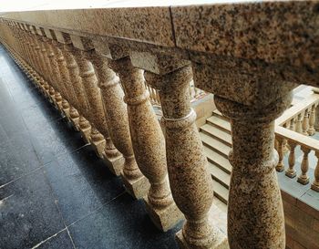 High angle view of staircase in building