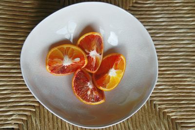 Directly above shot of blood orange slices