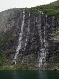 Scenic view of waterfall