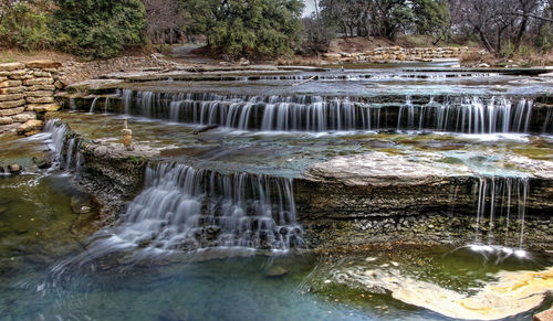 Scenic view of waterfall