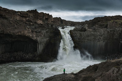 Scenic view of waterfall