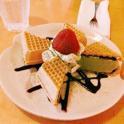 Close-up of pastry in plate