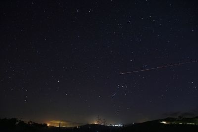 Scenic view of star field against star field at night