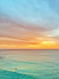 Scenic view of sea against sky at sunset