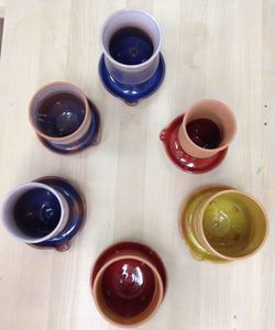 Close-up of drink on wooden table