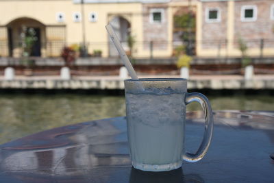 Iced lemonade on the table