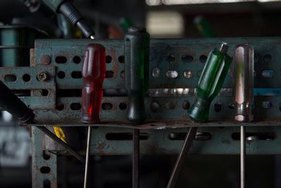 Close-up of machine part