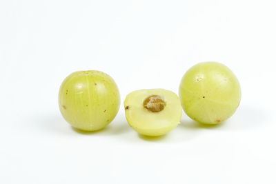 Close-up of apple against white background