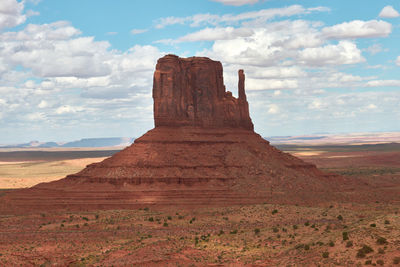 Rock formations on landscape against sky