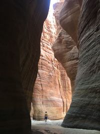 A canyon in south jordan, next to the dead sea. during dry season, you can easily access. 