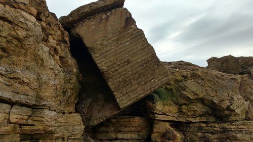 Low angle view of rock formation