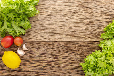 High angle view of fruits on table