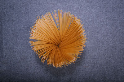 High angle view of umbrella on table