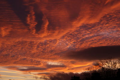 Low angle view of sky at sunset