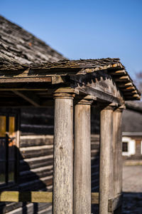 Low angle view of old building against sky