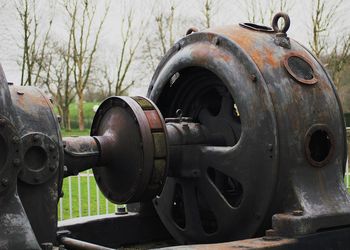 Close-up of rusty machine
