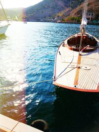 Sailboat sailing in sea