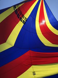 Full frame shot of multi colored hot air balloon
