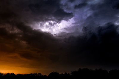 Low angle view of storm clouds in sky