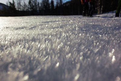 Scenic view of snow covered land