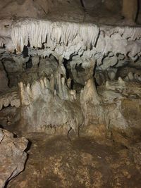 Low angle view of rock formation in cave