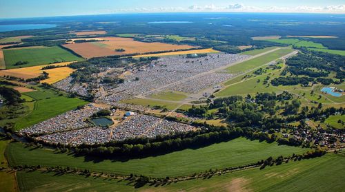 High angle view of agricultural field