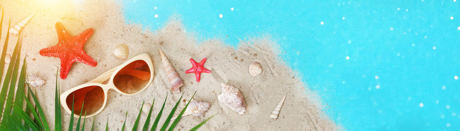 High angle view of painting on wall by swimming pool