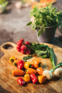 Close-up of food on table
