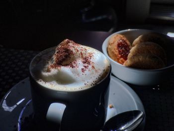 Close-up of coffee on table