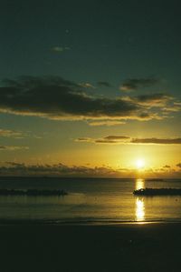 Scenic view of sunset over sea