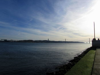 View of river against cloudy sky