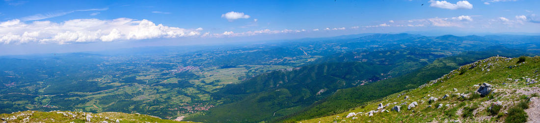 Aerial view of landscape against sky