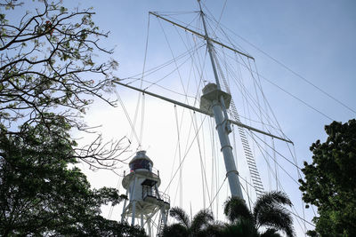 Low angle view of statue against sky