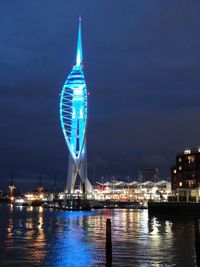 Illuminated city at night