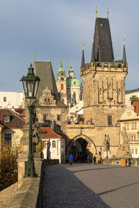 Low angle view of buildings in city