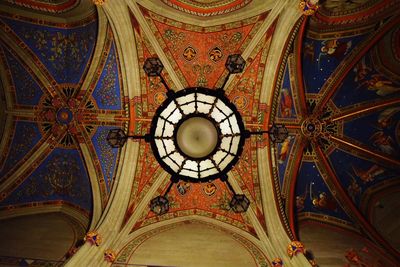 Low angle view of chandelier