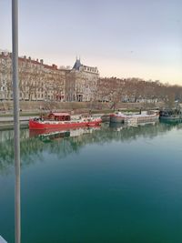 Reflection of buildings in city