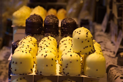 Close-up of cake for sale in store