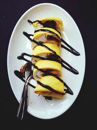 Directly above shot of fruit in plate