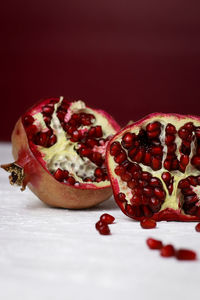 Close-up of pomegranate on table