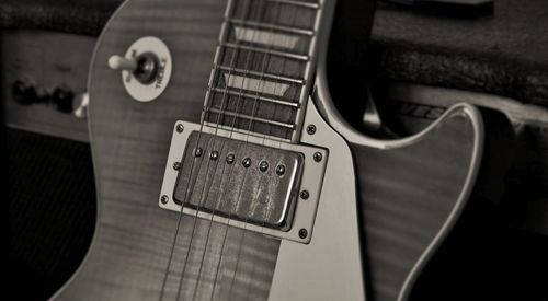 Close-up of electric guitar