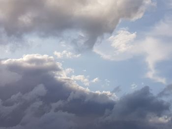 Low angle view of clouds in sky