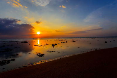 Scenic view of sea during sunset
