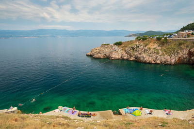 Scenic view of beach against sky