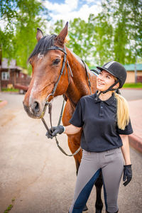 Man riding horse