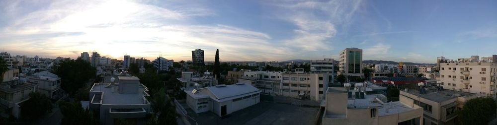 High angle view of cityscape against sky