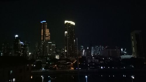 City lit up at night