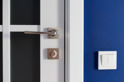 Close-up of closed door of building