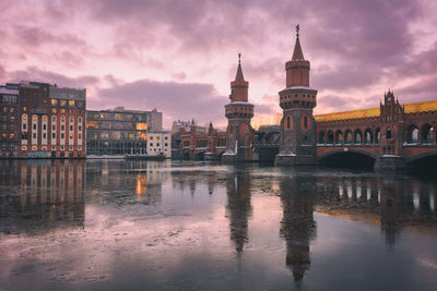 View of city against cloudy sky